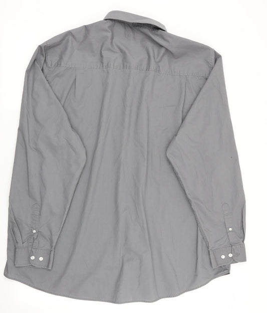 Jacamo Mens Grey Button-Up