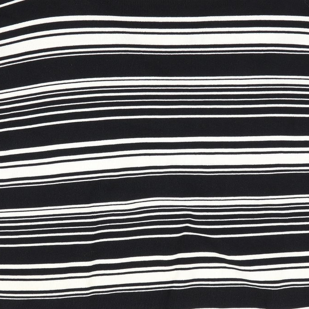 AMARANTO Womens Black Striped Cardigan Jumper Size 14