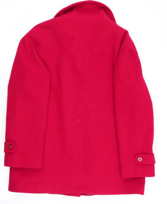 Merchant Classic Womens Red Overcoat Coat Size 14