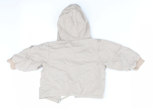 M&Co Boys Beige Basic Coat Coat Size 9-12 Months