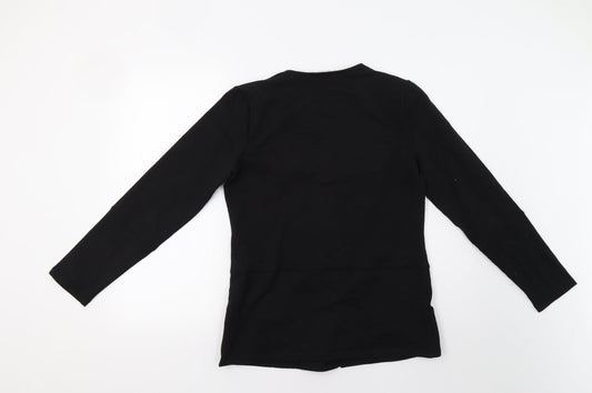d&co Womens Black Jacket Blazer Size XS