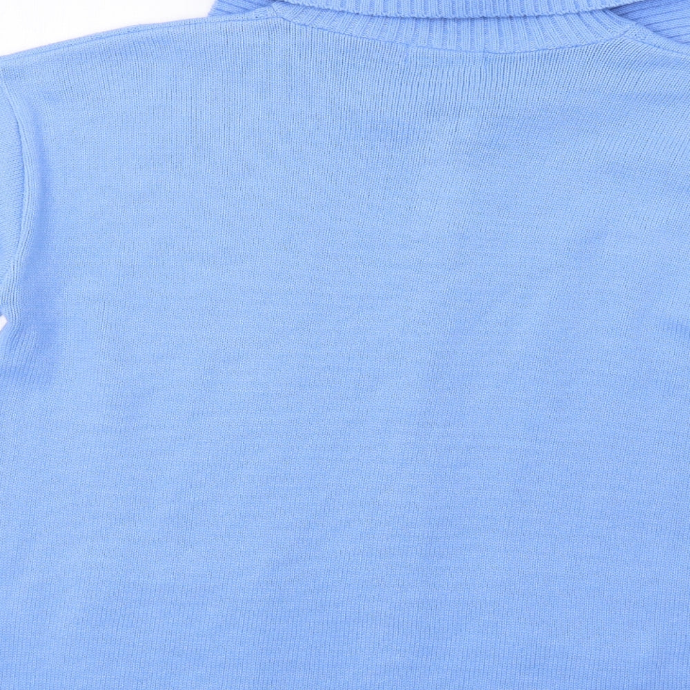Monique Womens Blue Full Zip Jumper Size L