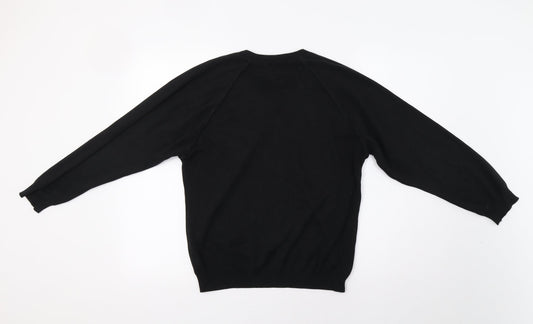 SWI Mens Black Pullover Jumper Size S