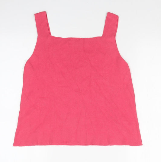 Nightingales Womens Pink Basic Tank Size L