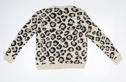 PEP&CO Womens Multicoloured Animal Print Basic T-Shirt Size 10