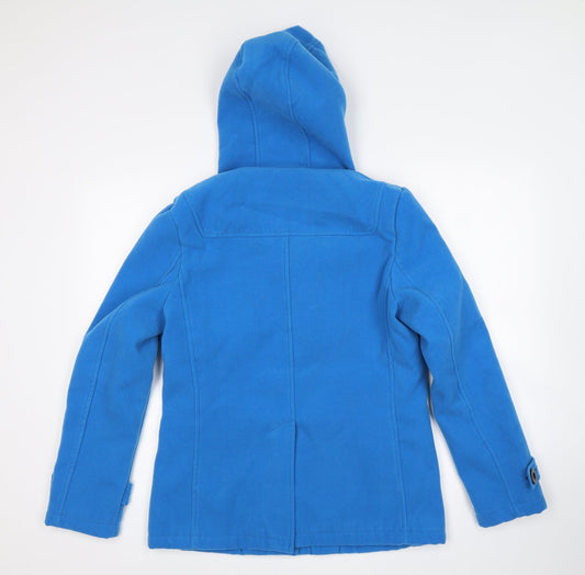 Brave Soul Womens Blue Overcoat Coat Size 10