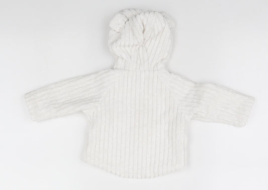 Mini Club Baby White Full Zip Jumper Size 0-3 Months