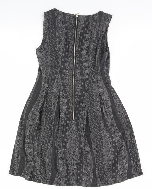 H&D Wireless Womens Grey Floral A-Line Size S