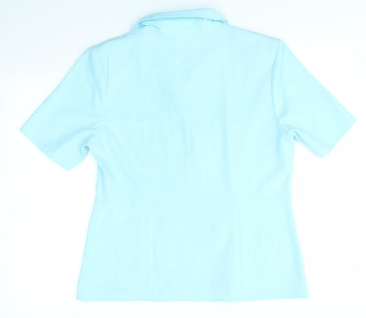 Rebecca Sheldon Womens Blue Basic Blouse Size 14