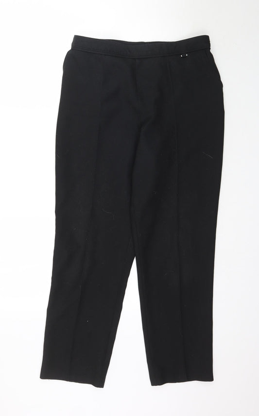 Marks and Spencer Womens Black Trousers Size 14 L28 in