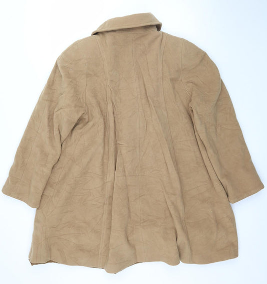 Kesta Womens Beige Pea Coat Coat Size 12