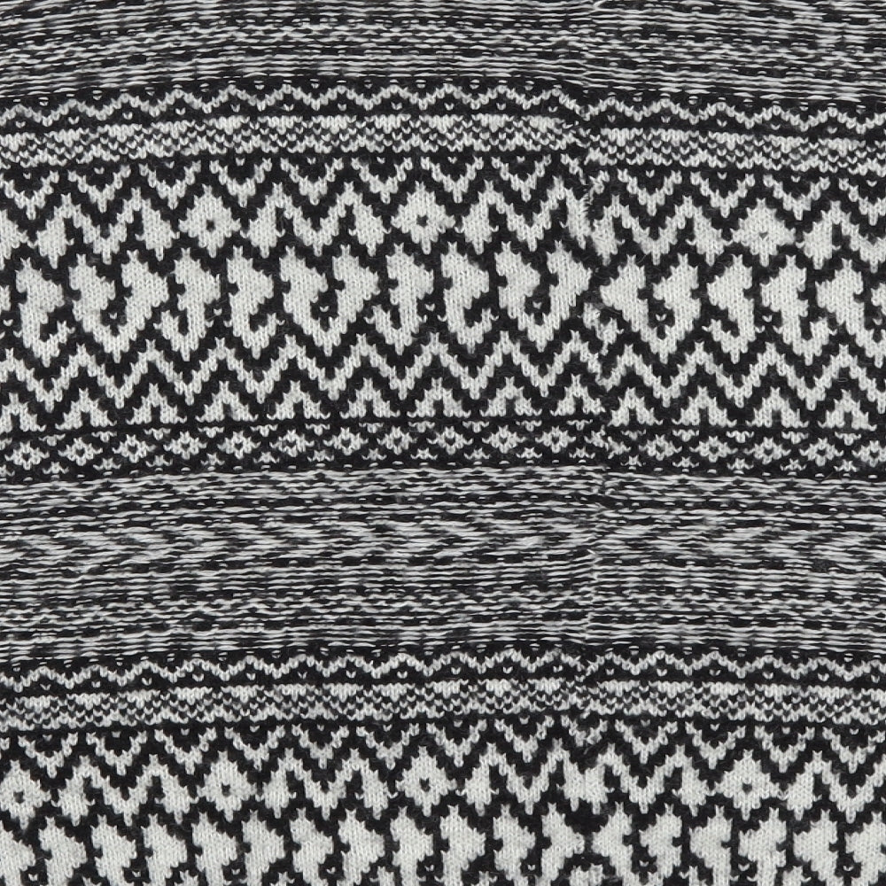 Dorothy Perkins Womens Black Geometric Knit Cardigan Jumper Size S