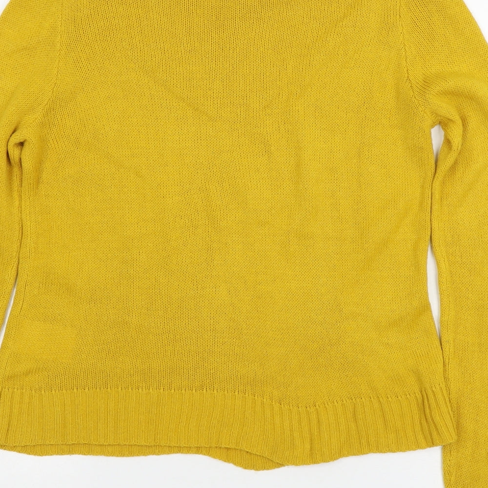 H&M Womens Yellow Knit Pullover Jumper Size S