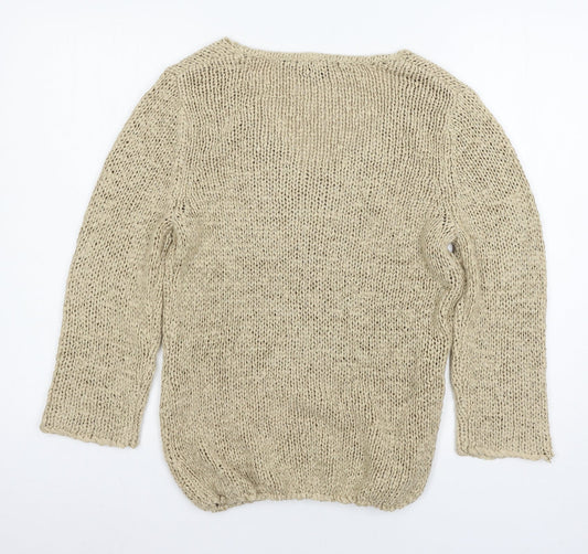 Apart Womens Beige Knit Pullover Jumper Size 12