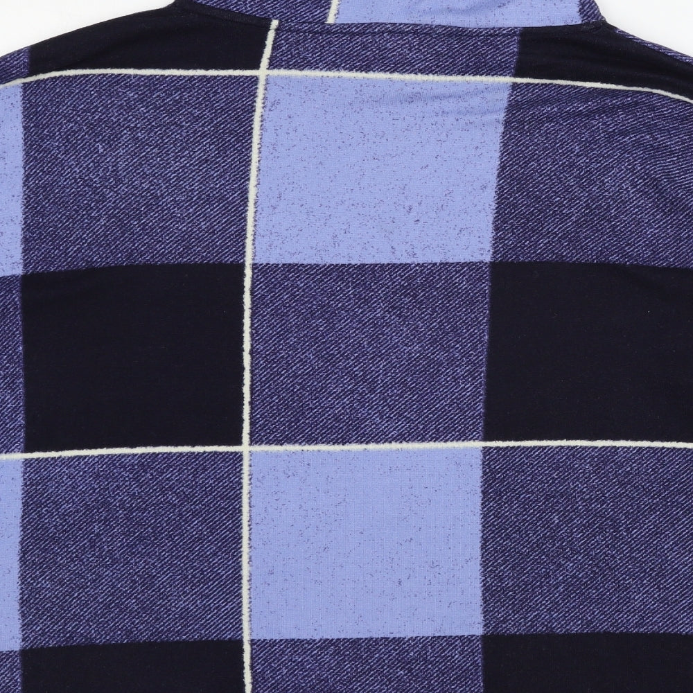 Bonmarché Womens Blue Check Jersey Pullover Jumper Size L