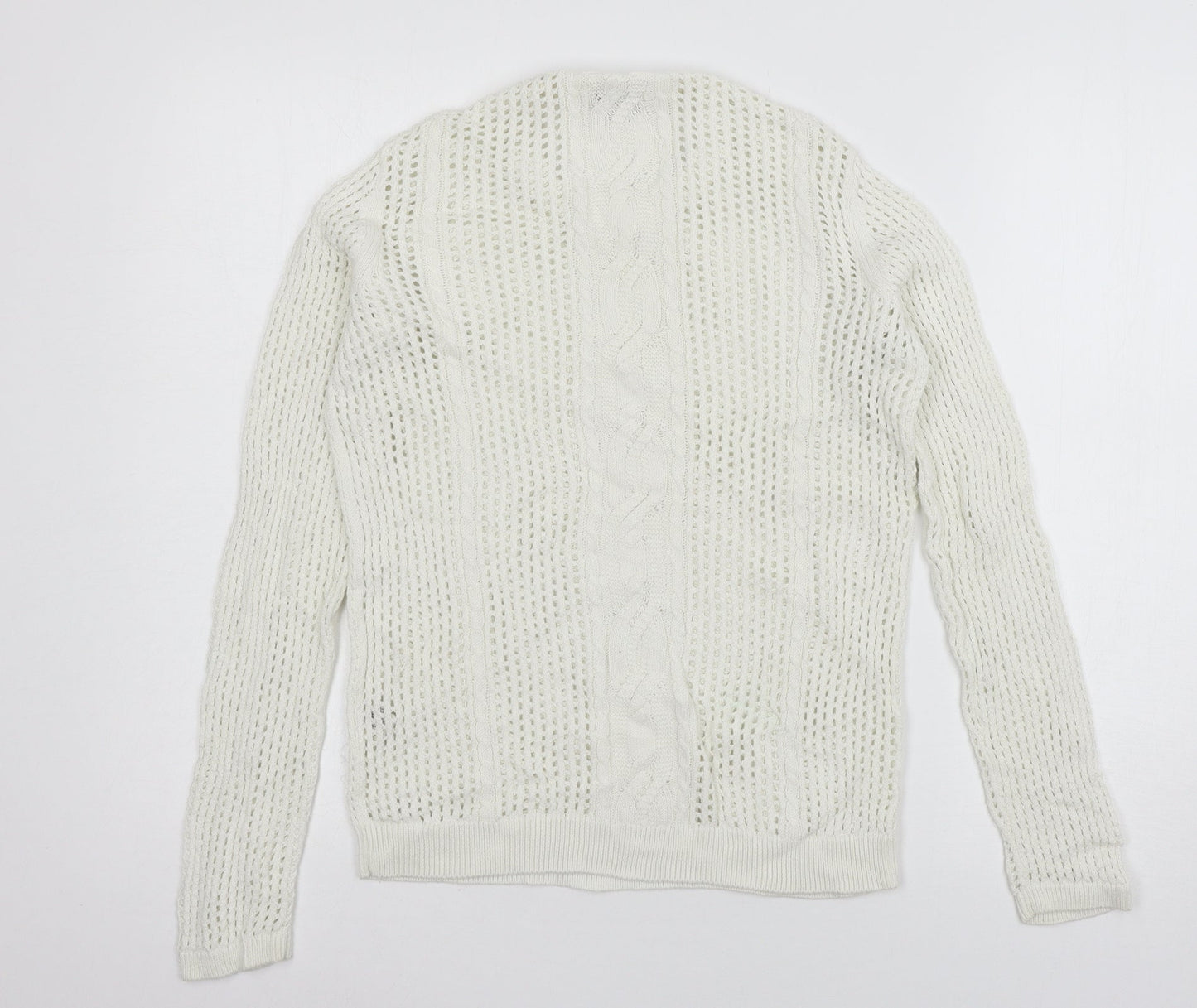 Jack Wills Womens White Knit Pullover Jumper Size 10