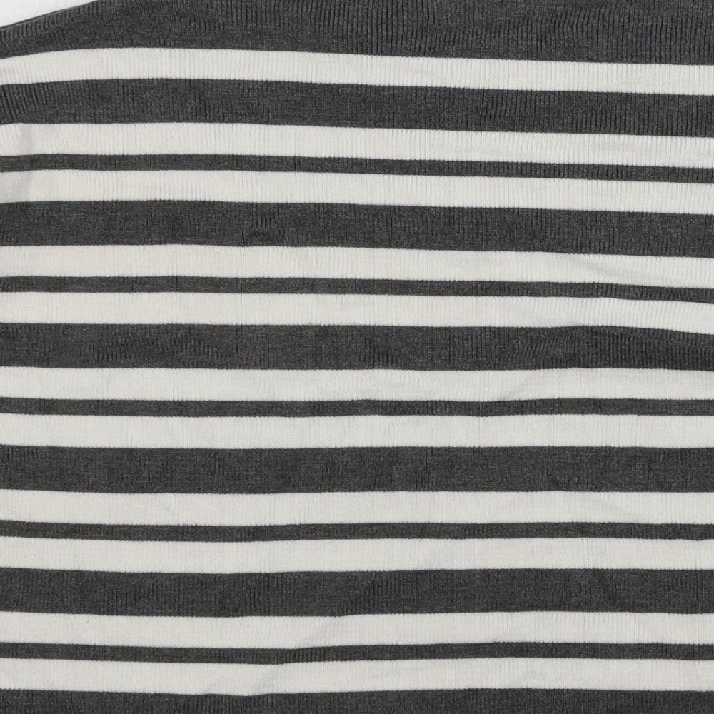 Atmosphere Womens Grey Striped Knit Pullover Jumper Size M