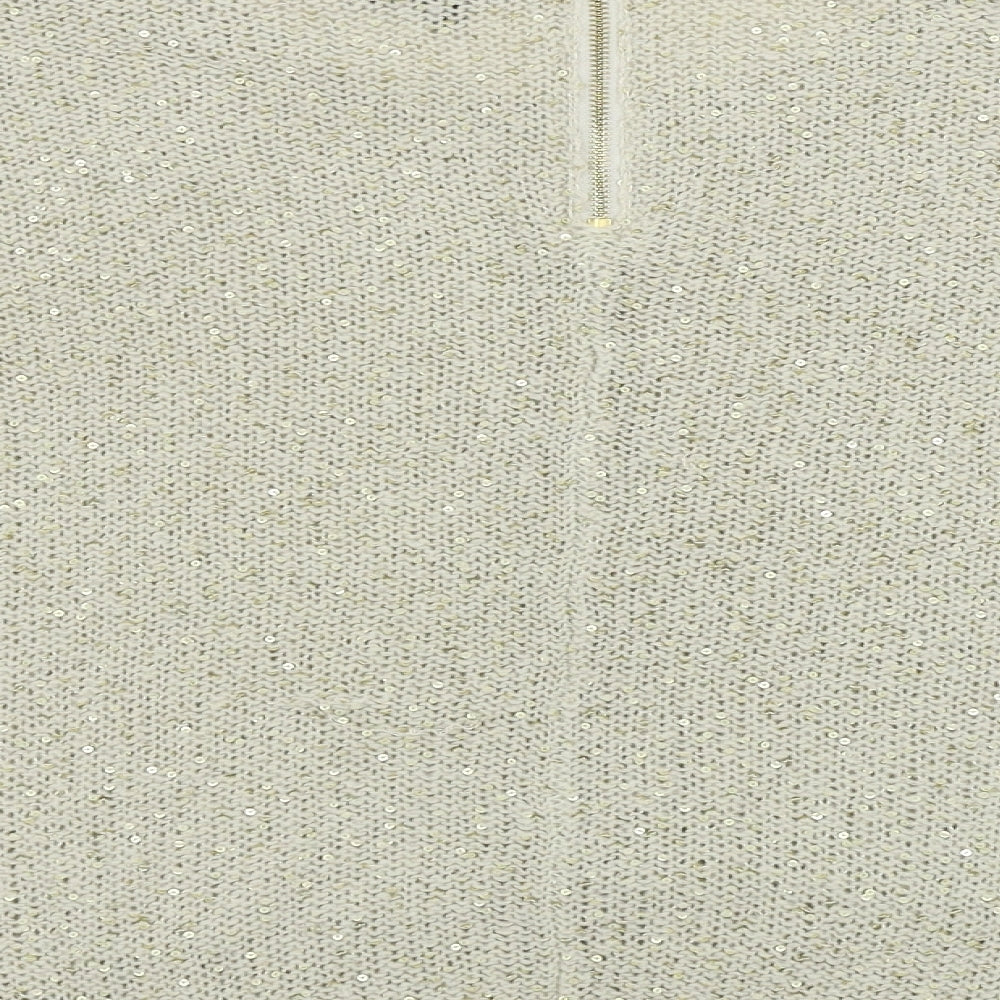 Warehouse Womens Beige Pullover Jumper Size 12 - sequin detail