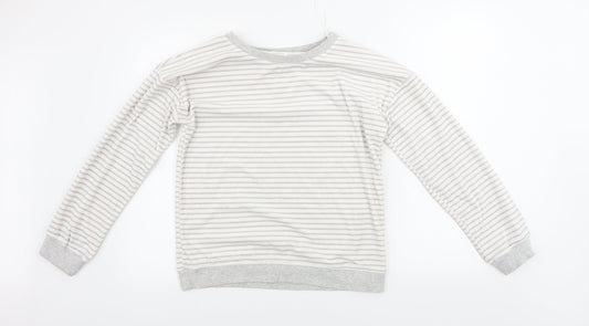 Time To Dream Girls White Striped Pullover Jumper Size 10 Years