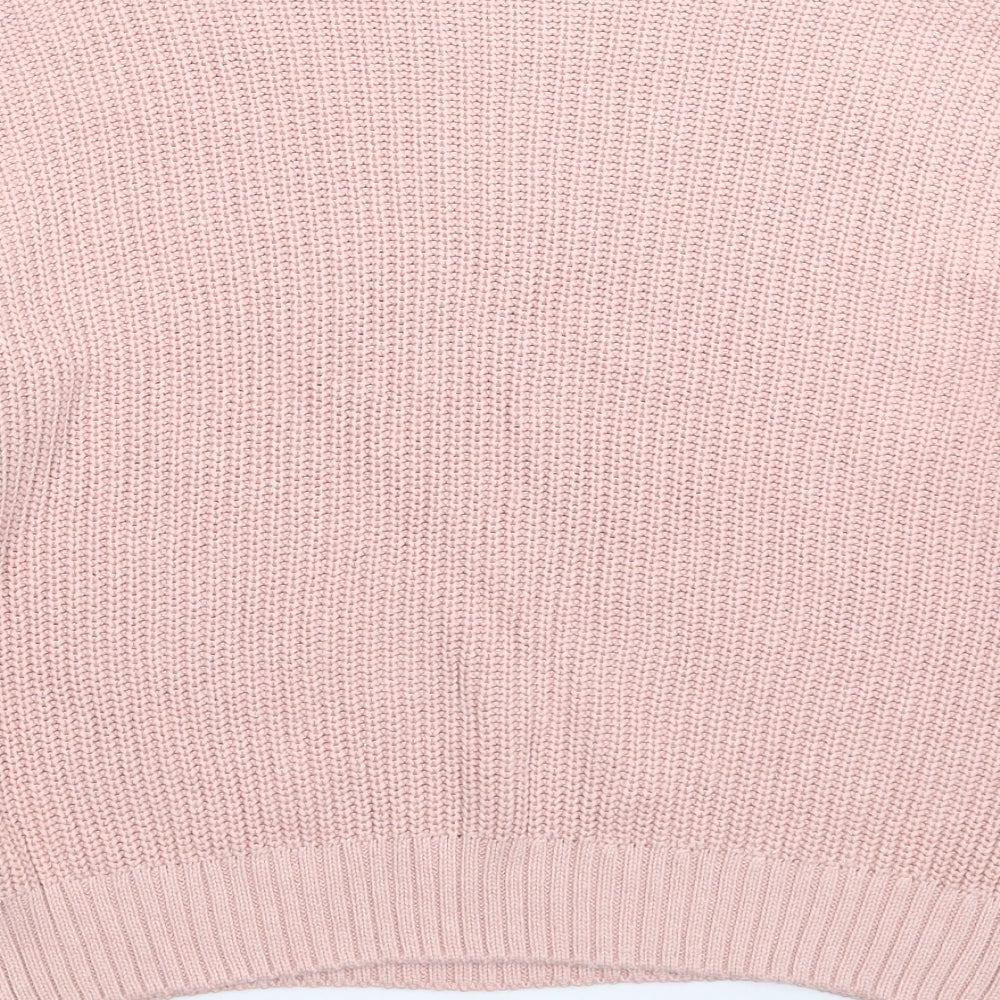 Divided Womens Pink Knit Pullover Jumper Size XS - Oversized