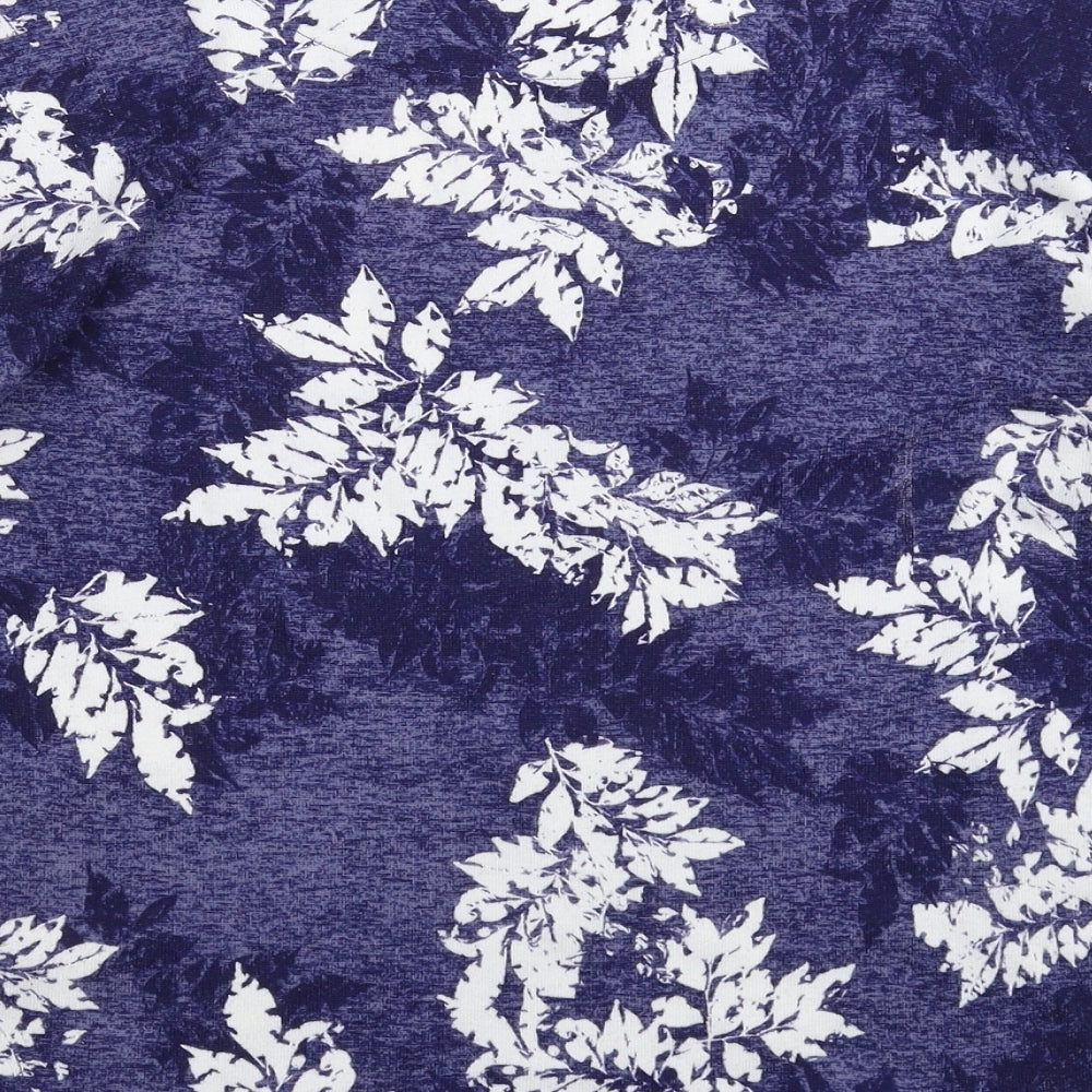 Marks and Spencer Womens Blue Floral Knit Pullover Jumper Size 12