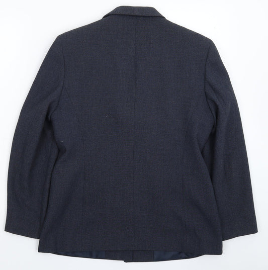 Ann Brooks Womens Blue Jacket Suit Jacket Size 12
