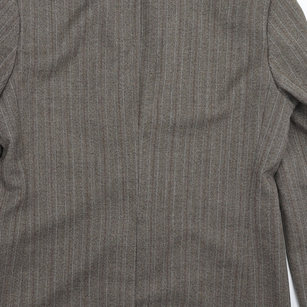 Burton Mens Grey Striped Jacket Suit Jacket Size 40