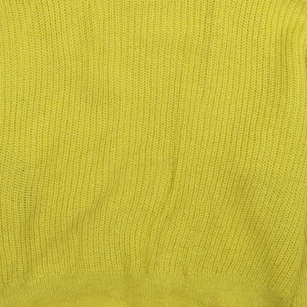 H&M Womens Yellow Knit Pullover Jumper Size M