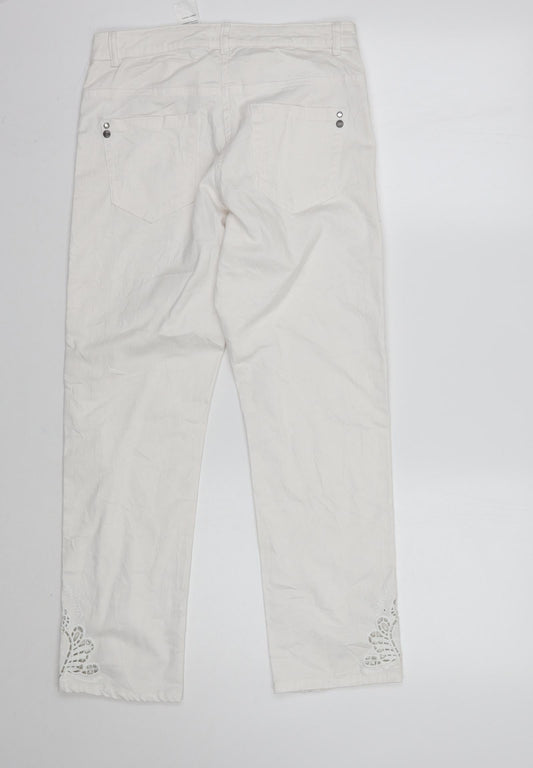 Preworn Womens Ivory Cropped Jeans Size 8 L26 in