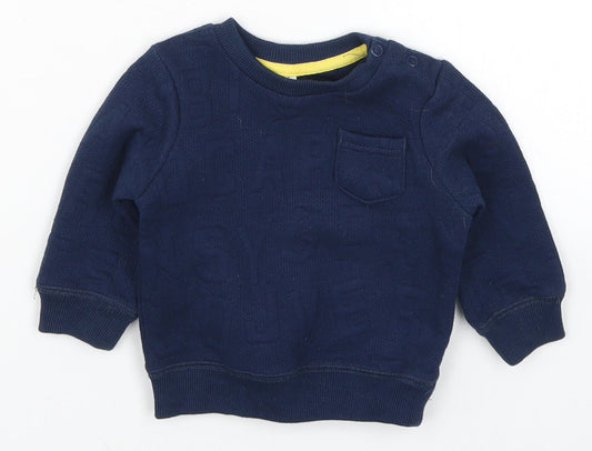 F&F Boys Blue Basic T-Shirt Size 3-6 Months - Alphabet