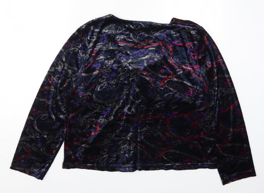 Adidni Womens Multicoloured Geometric Basic Button-Up Size L