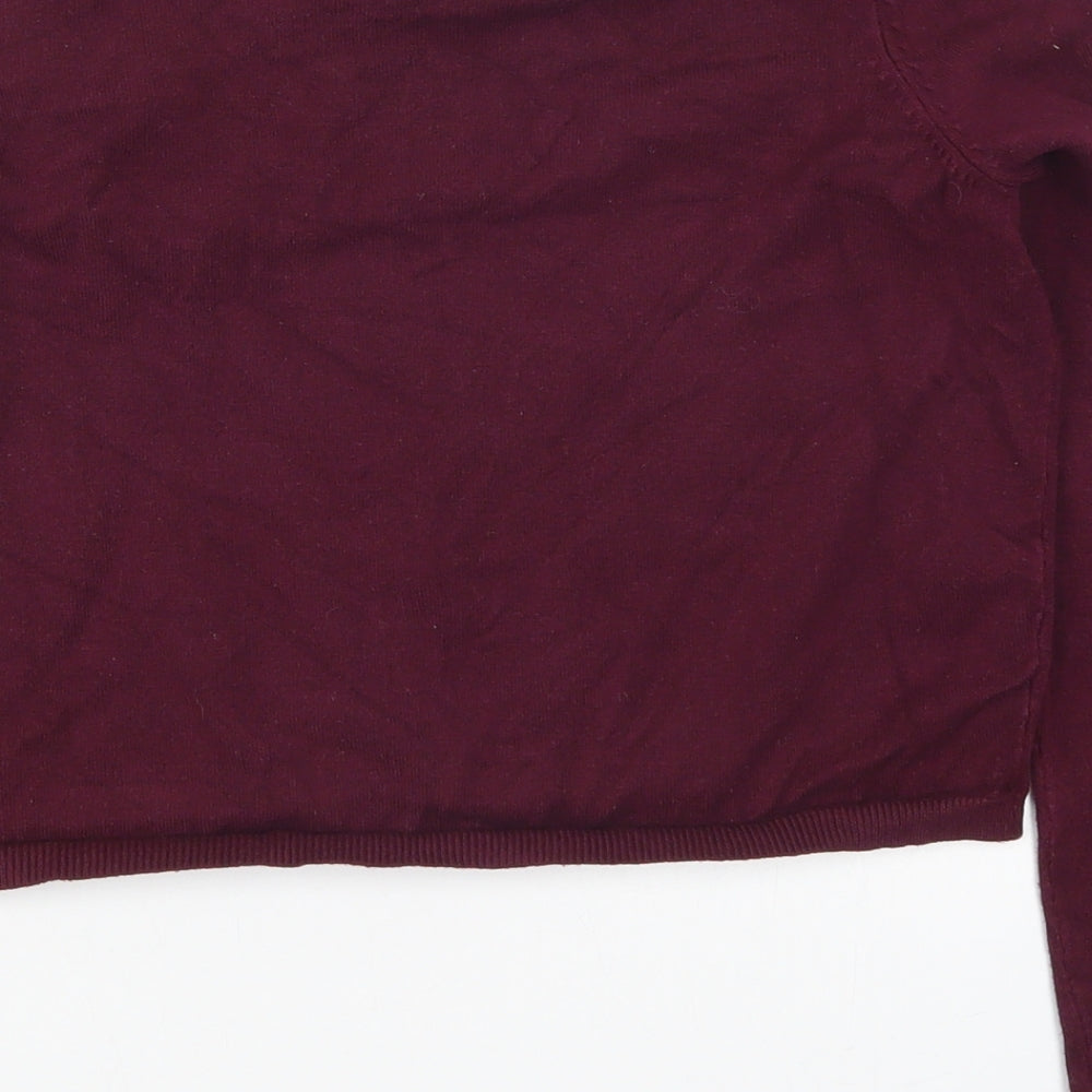 Pull & bear Womens Red Knit Pullover Jumper Size S - Flower