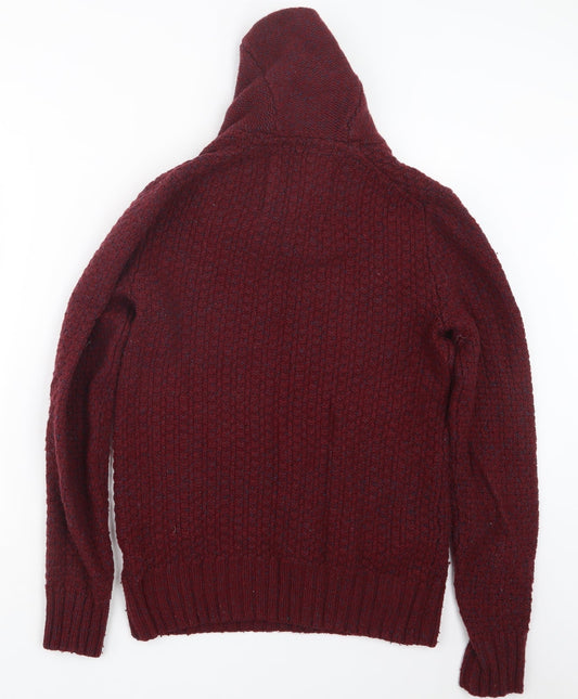 H&M Mens Red Knit Pullover Sweatshirt Size S