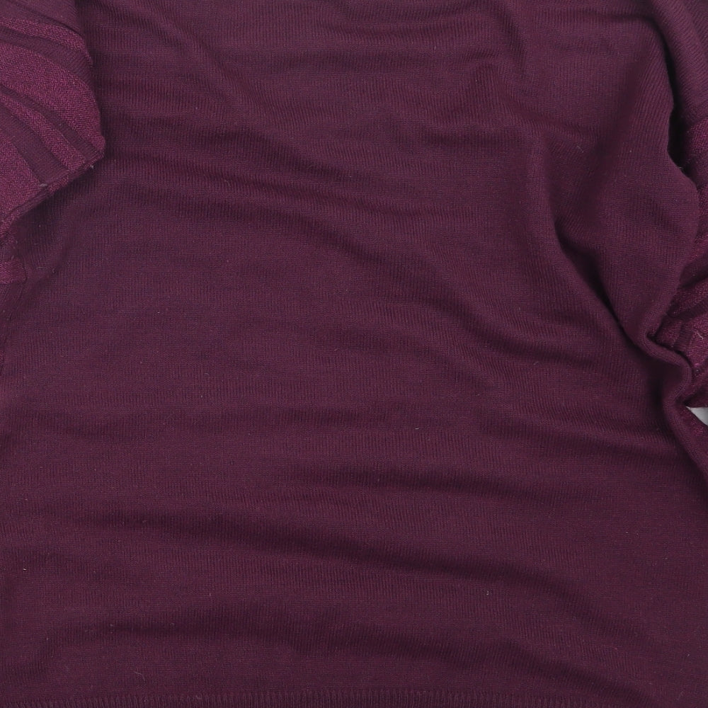 Paramour Womens Purple Knit Pullover Jumper Size M