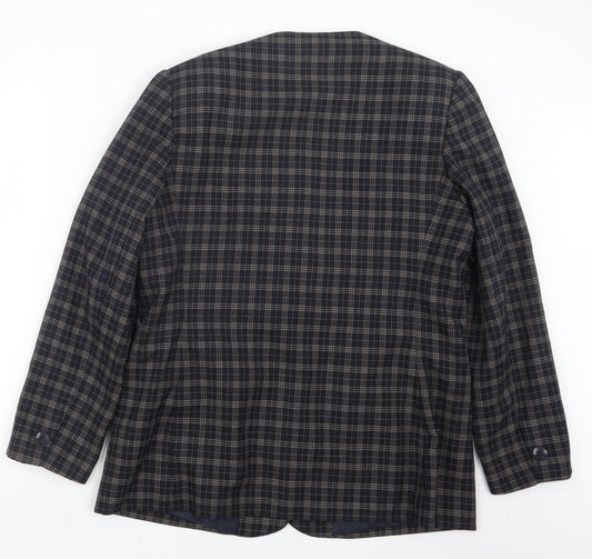 Compliments Womens Blue Check Jacket Size 16