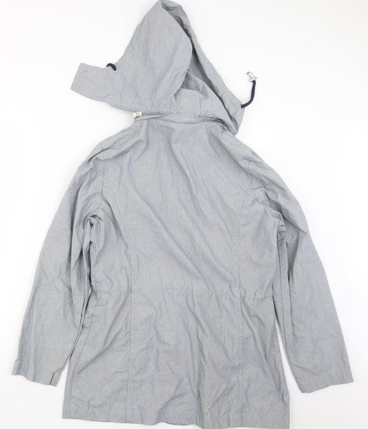 Bonmarché Womens Blue Striped Jacket Coat Size 12