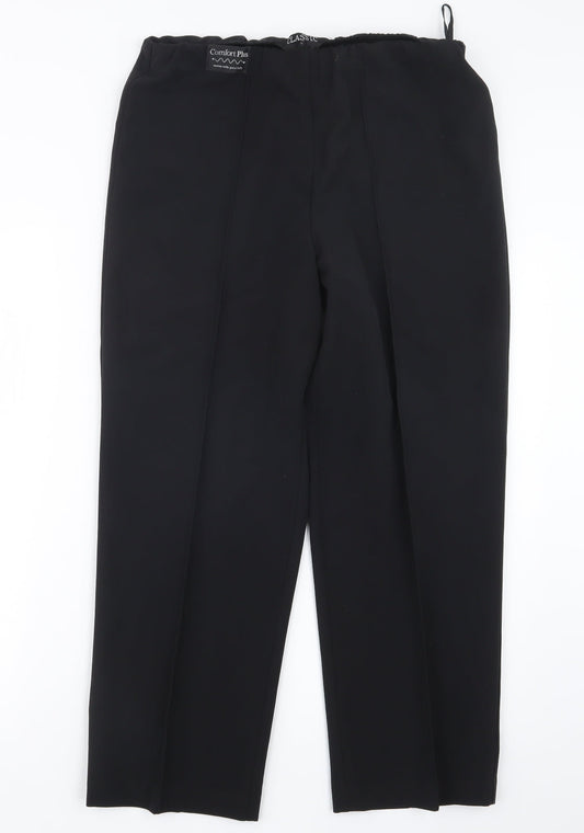 Classic Womens Black Trousers Size 12 L26 in