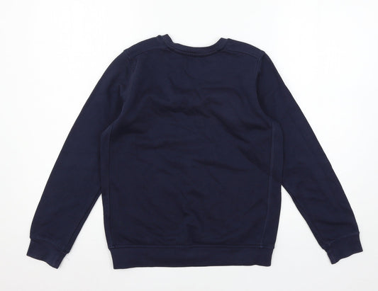 Marks and Spencer Boys Blue Jersey Pullover Sweatshirt Size 11-12 Years