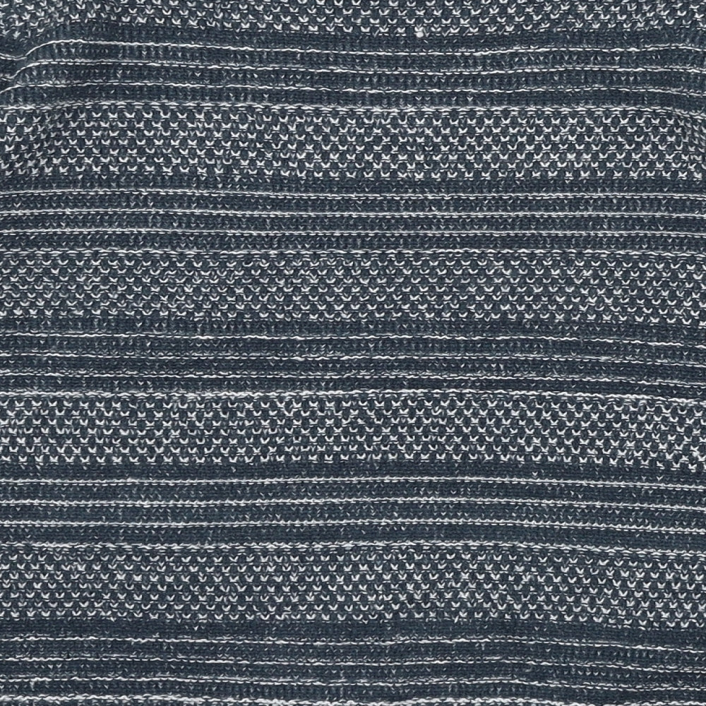 TRU Collection Womens Blue Striped Knit Pullover Jumper Size S