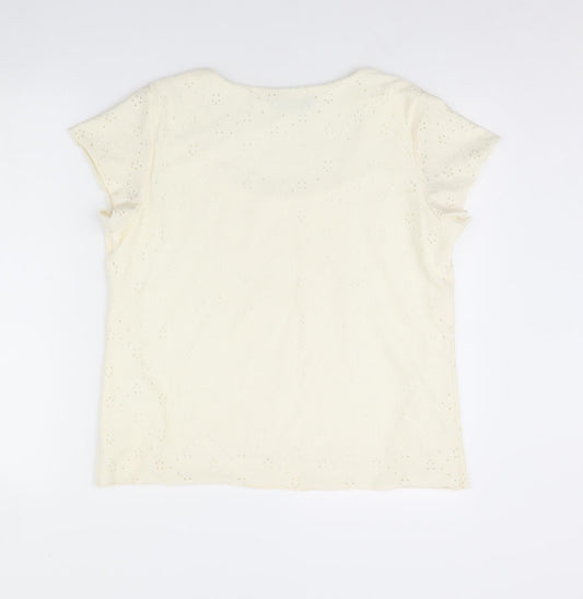 Saloos Womens Ivory Basic Blouse Size M