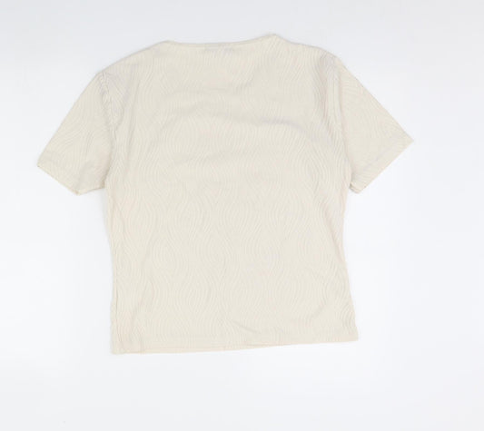 Klass Womens Beige Basic Blouse Size M