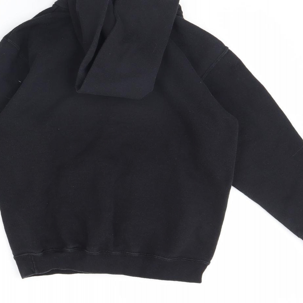 Fruit of the Loom Boys Black Pullover Hoodie Size 9 Years
