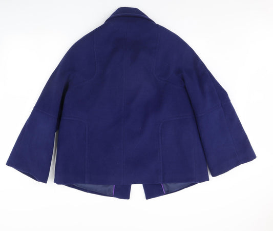 Preworn Womens Blue Overcoat Coat Size 14