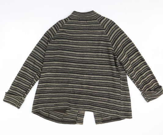 BM Womens Brown Striped Jacket Size XL