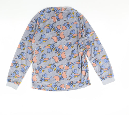 Disney Womens Grey Animal Print Fleece Cami Pyjama Top Size 6 - dumbo