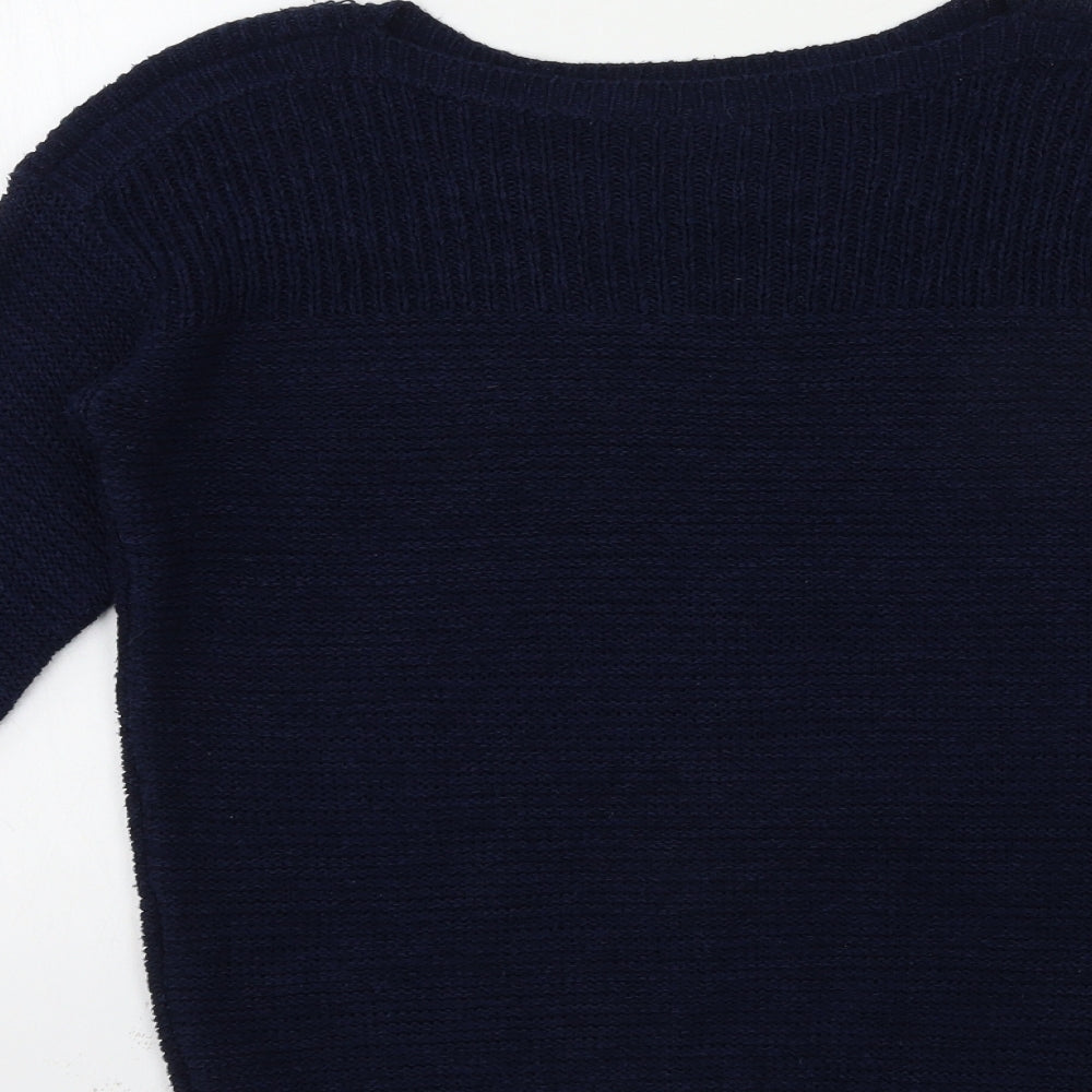 Wallis Womens Blue Knit Pullover Jumper Size S