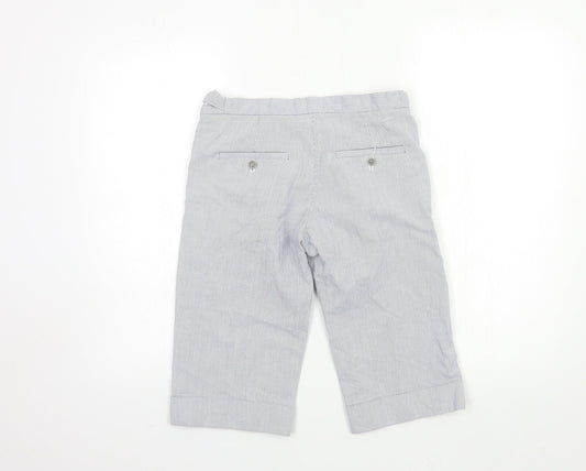 FARH Womens Blue Striped Cropped Trousers Size 28 in