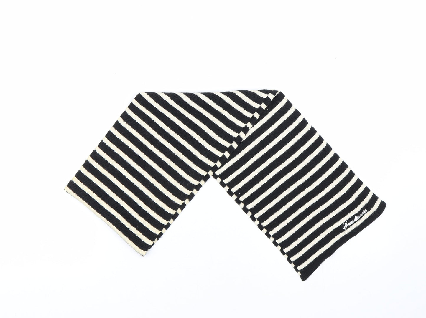4You Womens Black Striped Scarf