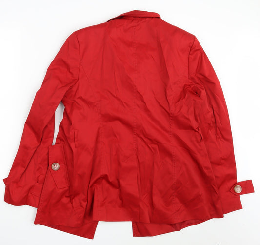 Ethel Austin Womens Red Overcoat Coat Size 12
