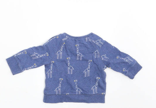 Mini Club Baby Blue Animal Print Pullover Jumper Size 0-3 Months